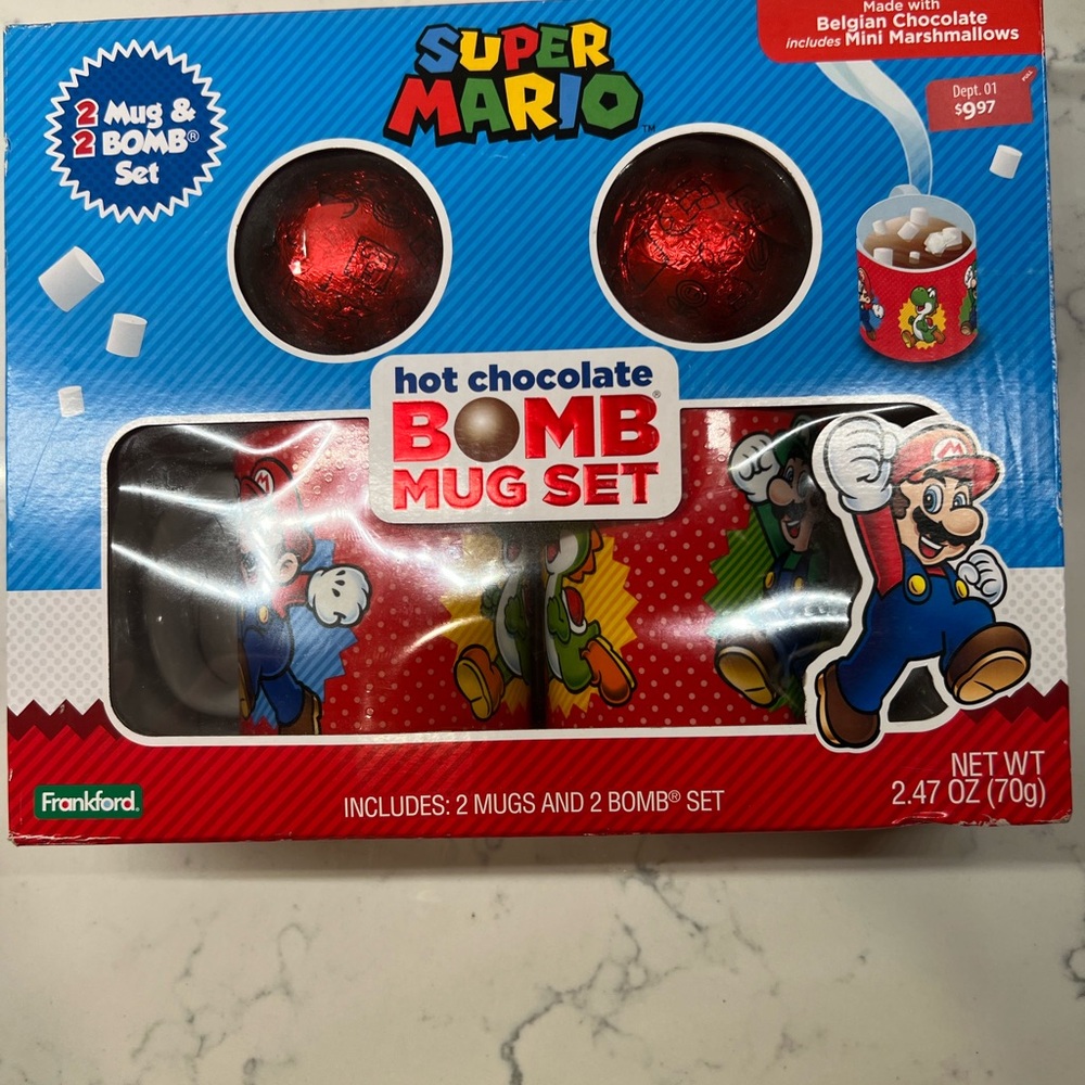 Super Mario Bros. 2 Mug 2 Hot Chocolate Bomb Gift Set Nintendo Official New